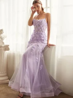 Prom Dress 2026 Mermaid Square Neck Sleeveless Lace Wedding Guest Dresses