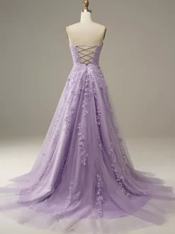 Prom Dress A-Line Sweetheart Neck Sleeveless Lace Wedding Guest Dresses Free Customization