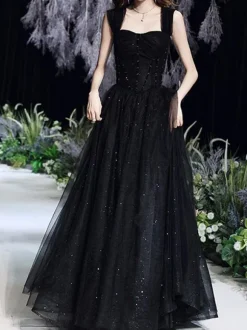 Prom Dress Lace Strapless A-Line Sleeveless Party Dresses
