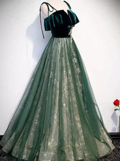 Prom Dress 2026 Ball Gown V-Neck Floor-Length Sleeveless Lace-Up Party Dresses