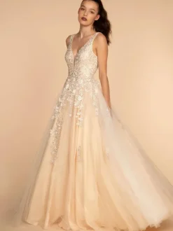 Prom Dress 2026 V-Neck A-Line Sleeveless Lace Wedding Guest Dresses