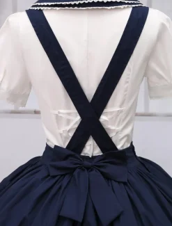 Pure Cotton Straps Neck Lolita Skirt