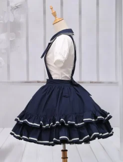 Pure Cotton Straps Neck Lolita Skirt