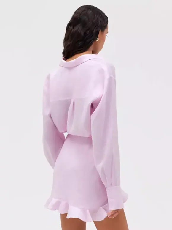 Pure Cotton Shirt Dress For Women - Resort Wrap Tie Front 2 Piece Set - Summer Beach Vacation 2026