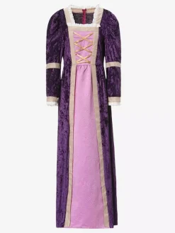 Purple Retro Costumes Ruffles Dress Marie Antoinette Set