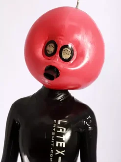 Red Latex Inflatable Hood