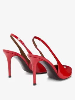 Red Peep Toe High Heels Women's Slingback Stiletto Heel Pumps