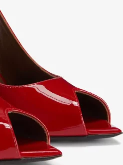 Red Peep Toe High Heels Women's Slingback Stiletto Heel Pumps