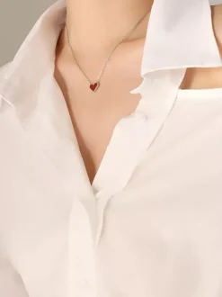 Red Heart Pendant Necklace For Women 2026