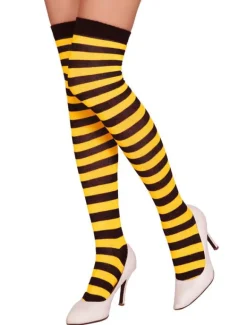 Red Striped Stockings Sexy Women Stretchy High Socks