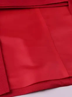 Red Vintage Elegant Buttons Long Sleeves Polyester Overcoat Retro Costumes For Man Burgundy