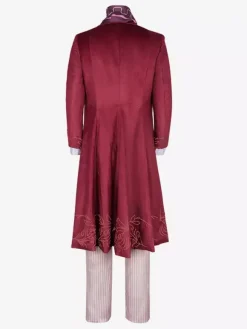 Red Vintage Set Retro Polyester Long Sleeves Retro Costumes For Man Burgundy