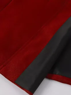 Red Vintage Top Retro Long Sleeves Polyester Polyester Fiber Overcoat Retro Costumes For Man Burgundy