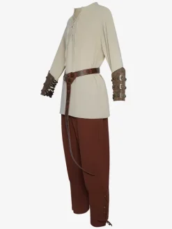 Renaissance medieval pirate shirt ankle strap pants cosplay stage Retro performance clothing
