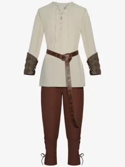 Renaissance medieval pirate shirt ankle strap pants cosplay stage Retro performance clothing