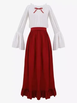 Renaissance Medieval Irish Clothing Flare Sleeve Dress Hooded Women's Clothing Retro Gothic Queen's Dress