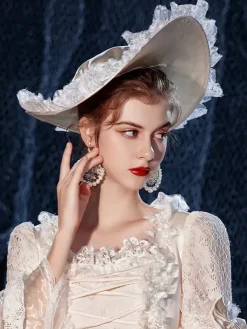 Retro Cap Christmas  Women's Polyester Royal Hat Costume Accessories