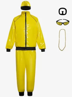 Retro disco patent leather glossy stage costume