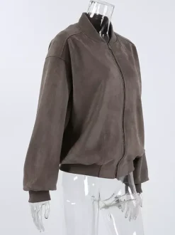 Retro Zip-up Bomber Jacket For A Street Look 2026