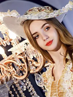 Retro Cap Cartoon Christmas Women's Polyester Royal Cap Costume Accessories