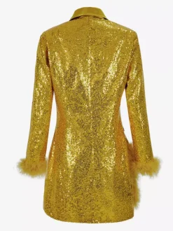 Retro Vintage 1980s Dress Suits&Blazers Disco Sequins Women's Party / Evening Masquerade Bachelorette Party Adults Dress