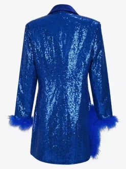 Retro Vintage 1980s Dress Suits&Blazers Disco Sequins Women's Party / Evening Masquerade Bachelorette Party Adults Dress