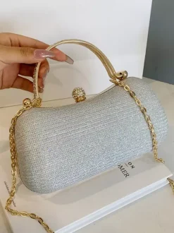 Rhinestone Lock Crossbody Bag Exquisite Party Handbag With Chain For Women 2026