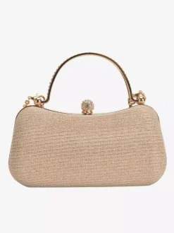 Rhinestone Lock Crossbody Bag Exquisite Party Handbag With Chain For Women 2026