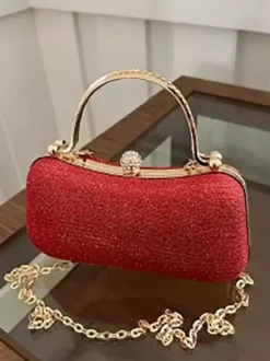 Rhinestone Lock Crossbody Bag Exquisite Party Handbag With Chain For Women 2026
