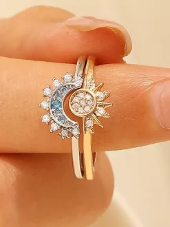 Rings Sun Moon Rhinestone Nature Chic Beach Bikinis Dress Rings