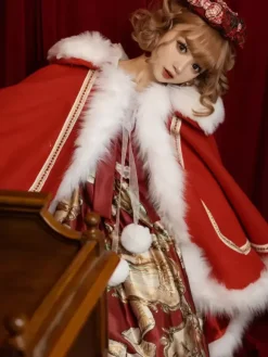 ROCOCO Style Lolita Cape White Polyester Color Block Fall Lolita Outwears