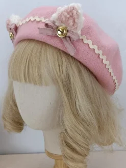 ROCOCO Style Lolita Hat Bows Ruffles Accessory Polyester Mahogany Lolita Accessories