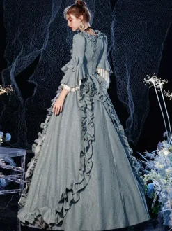 Rococo Victorian Retro Costume Dress Layered Ruffles Cosplay Costume Carnival