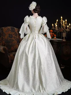 Rococo Women's Dress Vintage Lace Ruffles Short Sleeve Ball Gown
