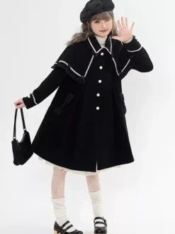 ROCOCO Style Lolita Coats Light Brown Coat Bows Overcoat Polyester Fall Lolita Outwears