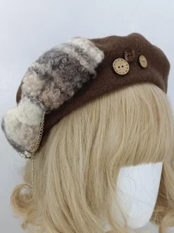 ROCOCO Style Lolita Hat Bows Accessory Polyester Deep Brown Lolita Accessories