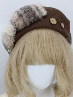 ROCOCO Style Lolita Hat Bows Accessory Polyester Deep Brown Lolita Accessories