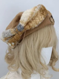 ROCOCO Style Lolita Hat Bows Accessory Polyester Deep Brown Lolita Accessories