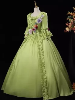 Rococo Women's Dress Vintage Clothing Long Sleeve Ruffles Ball Gown