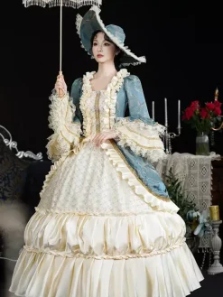 Rococo Women's Dress Vintage Women's Clothing Polyester Jacquard
