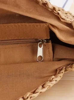 Round Shoulder Bag Paper Rope Woven Beach Bag For Women 2026