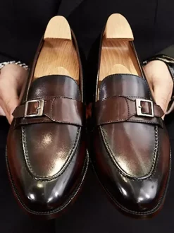 Round Toe Mens Loafer Prom Homecoming Wedding Shoes