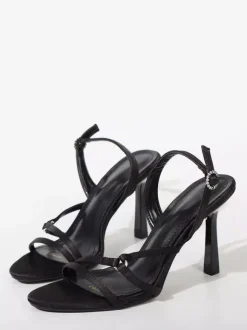 Satin Bridesmaid Shoes White Open Toe High Heel Sandal Shoes
