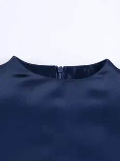 Satin Cape Sleeve High Neck Bodycon Mini Dress For Women 2026