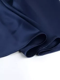 Satin Cape Sleeve High Neck Bodycon Mini Dress For Women 2026