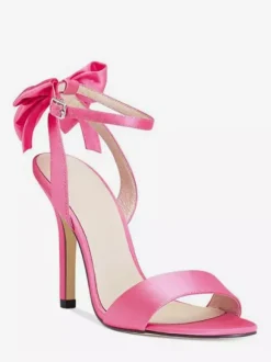 Satin High Heel Sandals Bow Open Toe Wedding Party Shoes