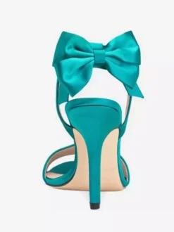 Satin High Heel Sandals Bow Open Toe Wedding Party Shoes
