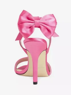 Satin High Heel Sandals Bow Open Toe Wedding Party Shoes