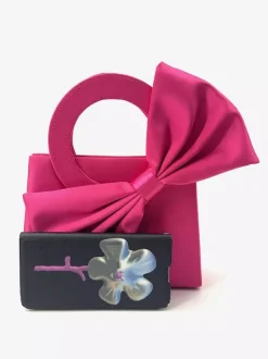 Satin Bow Ring Handle Mini Evening Bag Detachable Chain Crossbody Purse Wedding Party Clutch Handbag