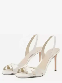 Satin High Heel Sandals Open Toe Designed Stiletto Heel Wedding Shoes